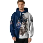 Edmonton Oilers Hoodie Custom Jesus Tear Blue Best Selling