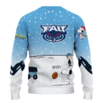 Florida Atlantic Owls Sweater Customized Winter Football Snoopy Blue White Best Selling