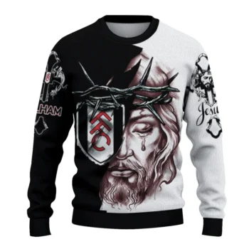 Fulham Sweater Personalized Jesus Tear Black White Best Selling