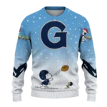 Georgetown Hoyas Sweater Customized Winter Football Snoopy Blue White Best Selling