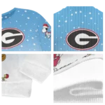 Georgia Bulldogs Sweater Personalized Winter Football Snoopy Blue White Best Selling
