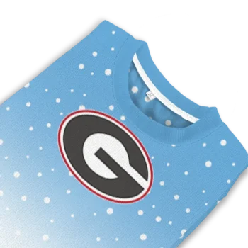 Georgia Bulldogs Sweater Personalized Winter Football Snoopy Blue White Top Rated