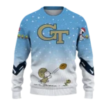 Georgia Tech Yellow Jackets Sweater Custom Winter Football Snoopy Blue White Best Selling