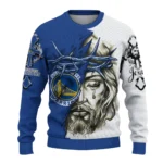 Golden State Warriors Sweater Customized Jesus Tear Blue White Best Selling
