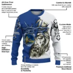Golden State Warriors Sweater Customized Jesus Tear Blue White Best Selling