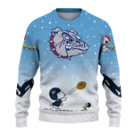 Gonzaga Bulldogs Sweater Personalized Winter Football Snoopy Blue White Best Selling