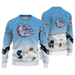 Gonzaga Bulldogs Sweater Personalized Winter Football Snoopy Blue White Best Selling