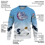 Gonzaga Bulldogs Sweater Personalized Winter Football Snoopy Blue White Best Selling