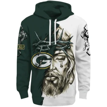 Green Bay Packers Hoodie Customized Jesus Tear Green Best Selling