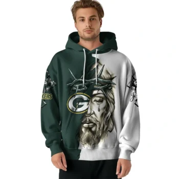 Green Bay Packers Hoodie Customized Jesus Tear Green Latest Model