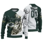 Green Bay Packers Sweater Customized Jesus Tear Green White Best Selling