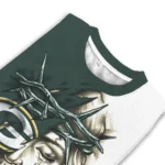 Green Bay Packers Sweater Customized Jesus Tear Green White Best Selling