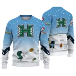 Hawaii Rainbow Warriors Sweater Custom Winter Football Snoopy Blue White Best Selling