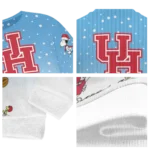 Houston Cougars Sweater Customized Winter Football Snoopy Blue White Best Selling