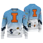 Illinois Fighting Illini Sweater Custom Winter Football Snoopy Blue White Best Selling