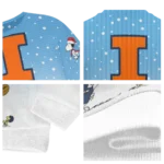 Illinois Fighting Illini Sweater Custom Winter Football Snoopy Blue White Best Selling