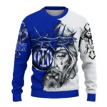 Inter Milan Sweater Personalized Jesus Tear Blue White Best Selling