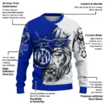 Inter Milan Sweater Personalized Jesus Tear Blue White Best Selling