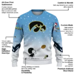 Iowa Hawkeyes Sweater Customized Winter Football Snoopy Blue White Best Selling