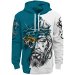 Jacksonville Jaguars Hoodie Customized Jesus Tear Teal Best Selling