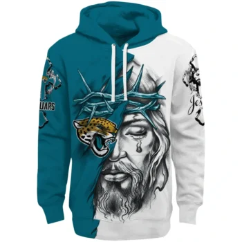 Jacksonville Jaguars Hoodie Customized Jesus Tear Teal Best Selling
