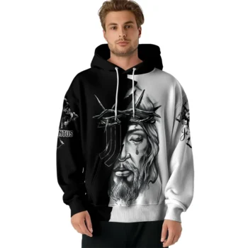 Juventus Hoodie Custom Jesus Tear Black Latest Model