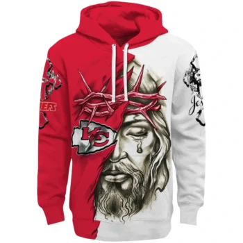 Kansas City Chiefs Hoodie Personalized Jesus Tear Red Best Selling