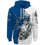 Kansas City Royals Hoodie Custom Jesus Tear Royal Blue Best Selling