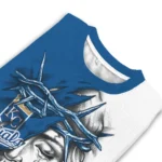 Kansas City Royals Sweater Custom Jesus Tear Royal Blue White Best Selling