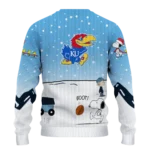Kansas Jayhawks Sweater Personalized Winter Football Snoopy Blue White Best Selling