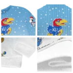 Kansas Jayhawks Sweater Personalized Winter Football Snoopy Blue White Best Selling