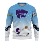 Kansas State Wildcats Sweater Customized Winter Football Snoopy Blue White Best Selling