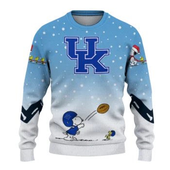 Kentucky Wildcats Sweater Custom Winter Football Snoopy Blue White Best Selling