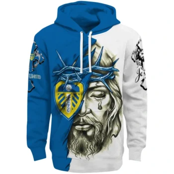 Leeds United Hoodie Custom Jesus Tear Blue Best Selling