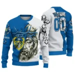 Leeds United Sweater Custom Jesus Tear Blue White Best Selling