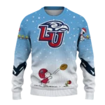 Liberty Flames Sweater Personalized Winter Football Snoopy Blue White Best Selling