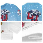 Liberty Flames Sweater Personalized Winter Football Snoopy Blue White Best Selling