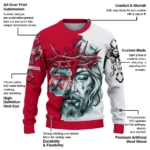 Liverpool Sweater Customized Jesus Tear Red White Best Selling