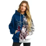 Los Angeles Angels Hoodie Customized Jesus Tear Blue Best Selling