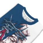 Los Angeles Angels Sweater Customized Jesus Tear Blue White Best Selling