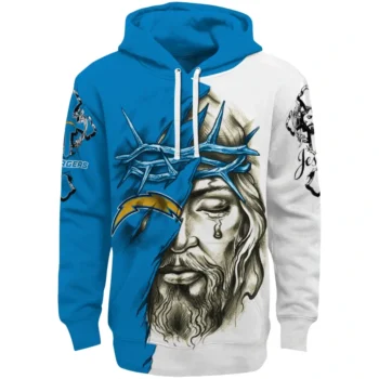 Los Angeles Chargers Hoodie Customized Jesus Tear Blue Best Selling