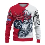 Los Angeles Clippers Sweater Customized Jesus Tear Red White Best Selling