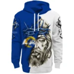 Los Angeles Rams Hoodie Personalized Jesus Tear Blue Best Selling
