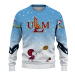 Louisiana Monroe Warhawks Sweater Custom Winter Football Snoopy Blue White Best Selling