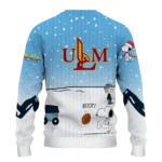 Louisiana Monroe Warhawks Sweater Custom Winter Football Snoopy Blue White Best Selling