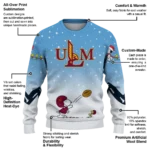 Louisiana Monroe Warhawks Sweater Custom Winter Football Snoopy Blue White Best Selling