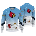 Louisville Cardinals Sweater Customized Winter Football Snoopy Blue White Best Selling