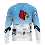 Louisville Cardinals Sweater Customized Winter Football Snoopy Blue White Best Selling