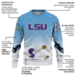 Lsu Tigers Sweater Personalized Winter Football Snoopy Blue White Best Selling