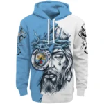 Manchester City Hoodie Personalized Jesus Tear Sky Blue Best Selling